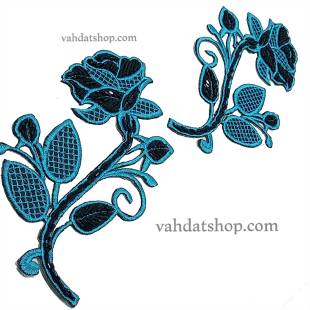  طرح حرارتی گل رز سبزآبی 203