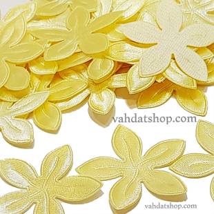 شکوفه پارچه ای ساتن کرمی